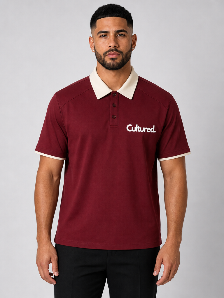 Cultured. Contrast Collar Polo Shirt
