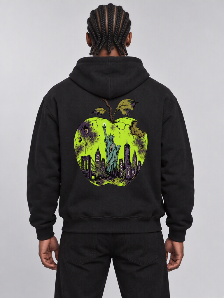 Cultured. Halloween Rotten Apple Heavyweight Hoodie (Slime Green)