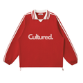 Cultured. Contrast Striped Lapel Collar Sweatshirt