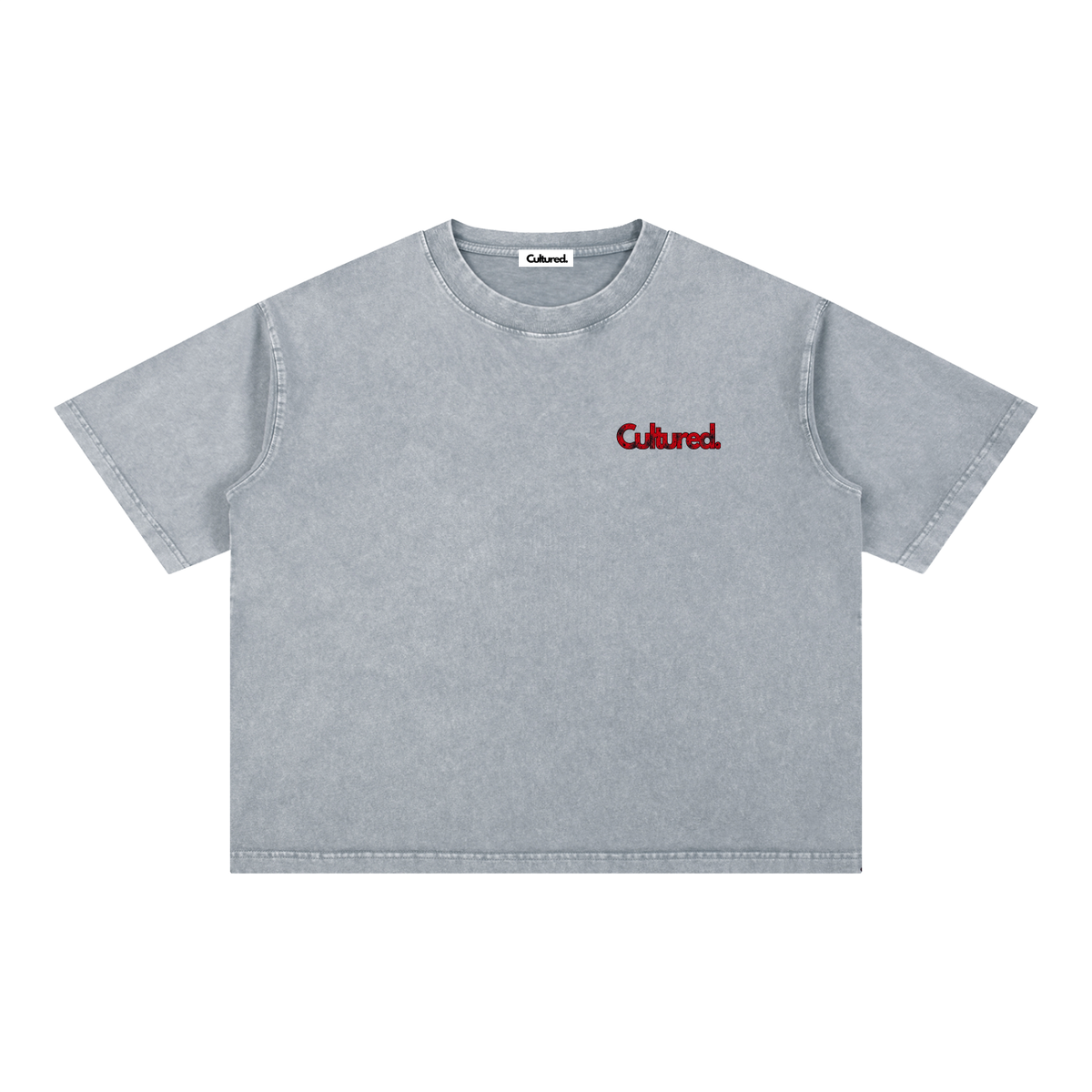 Cultured. Boxy Halloween Rotten Apple T-Shirt (Blood Red)