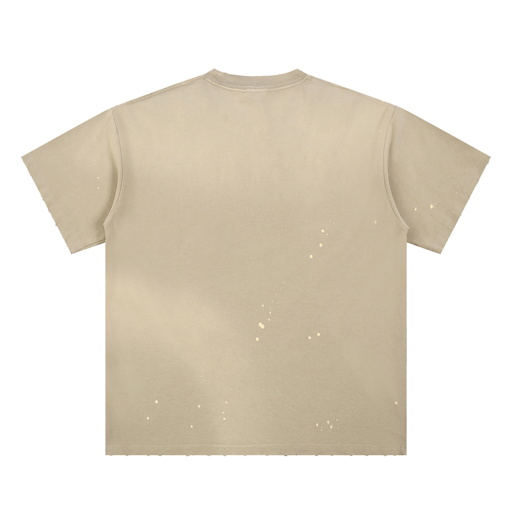 Cultured. Jackie Brown Hand-Frayed Sunfade Paint Splatter T-Shirt