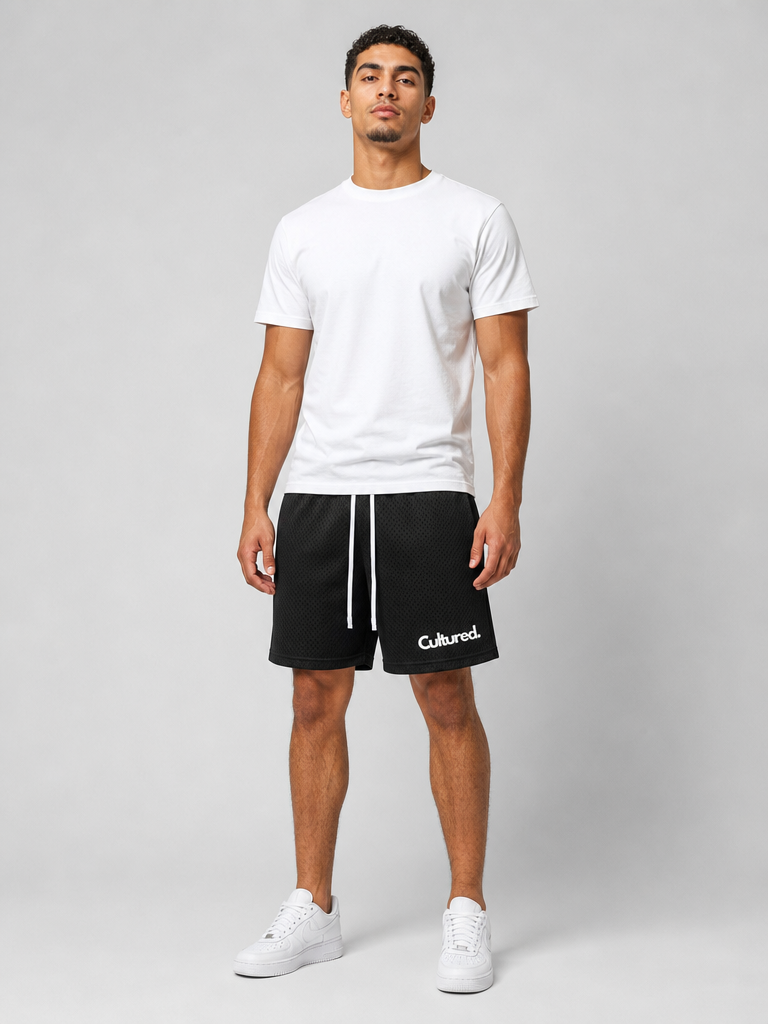 Cultured. Drawstring Mesh Shorts