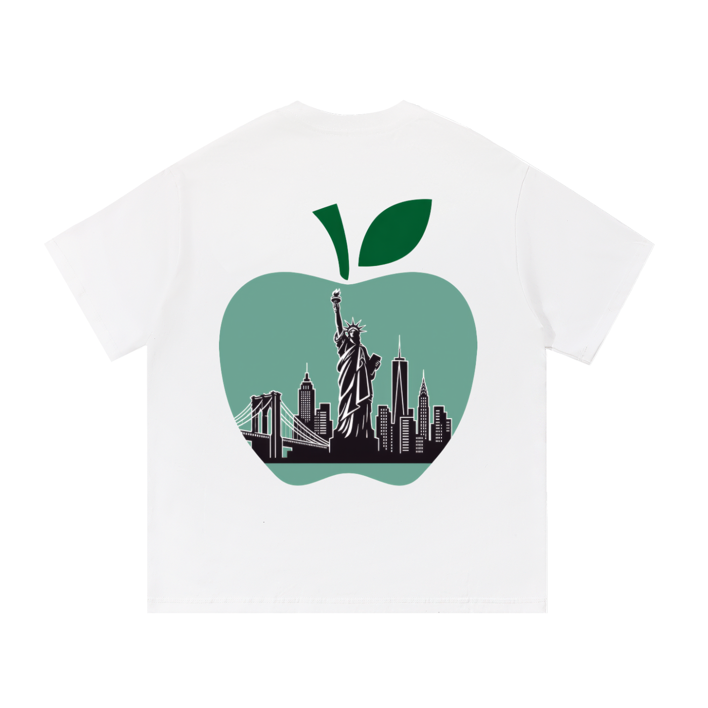 Cultured. NY Big Apple Essential T-Shirt — Statue of Liberty Green