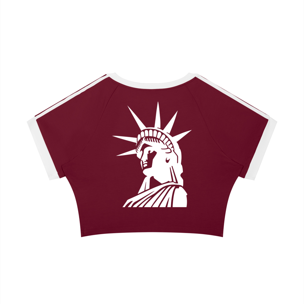 Cultured. Women's Raglan Crop T-Shirt – Lady Liberty Edition