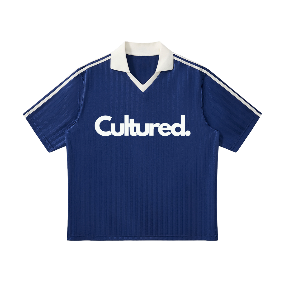 Contrast Collar Striped Soccer Jersey (Variant Colors)