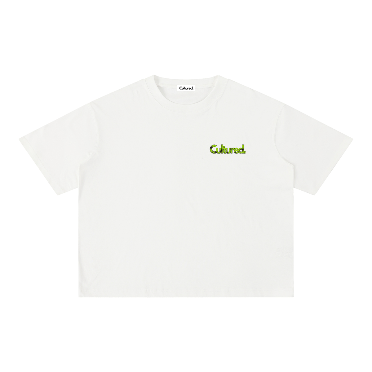 Cultured. Boxy Halloween Rotten Apple T-Shirt (Slime Green)