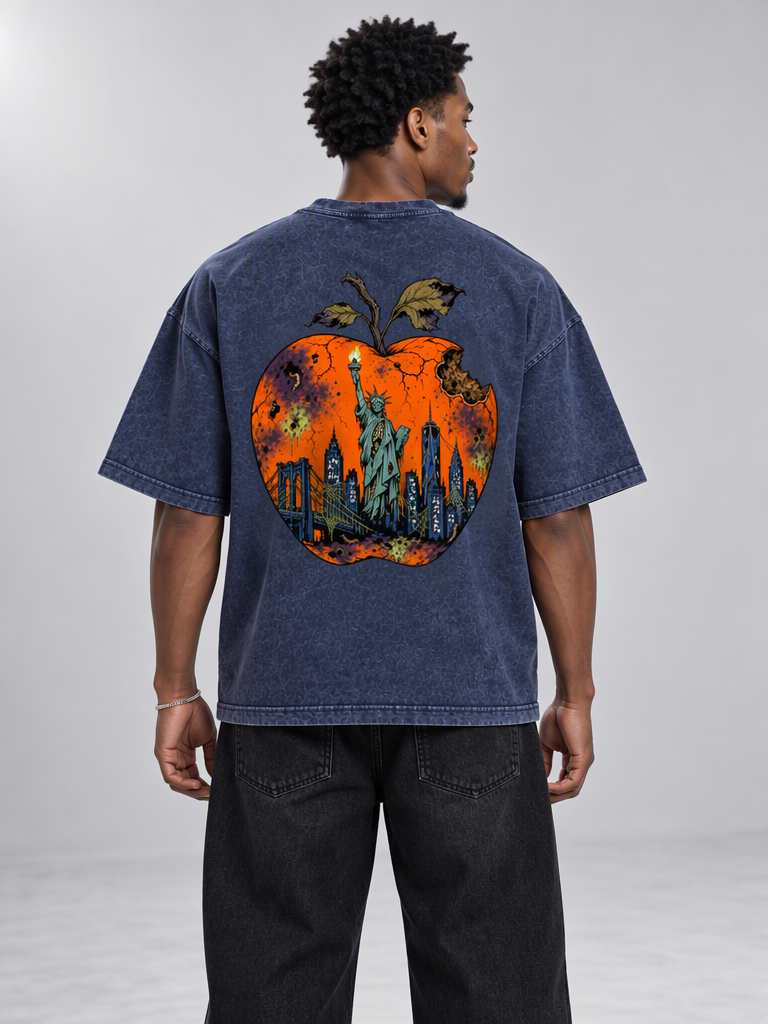 Cultured. Boxy Halloween Rotten Apple Zombie T-Shirt (Variant Colors)
