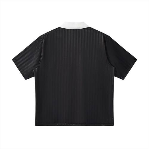 Contrast Collar Striped Soccer Jersey (Variant Colors)