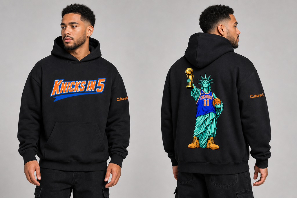 Cultured. Knicks in 5 Championship Essential Heavyweight Hoodie