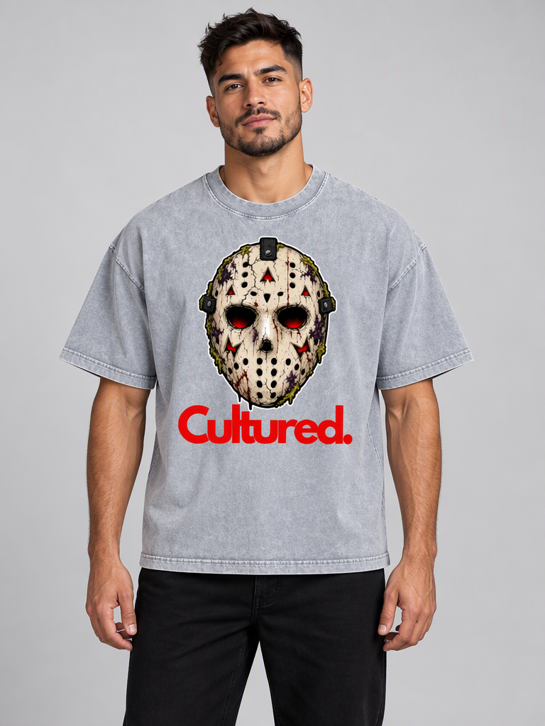 Cultured. Mineral Wash Boxy T-Shirt — Slasher Edition