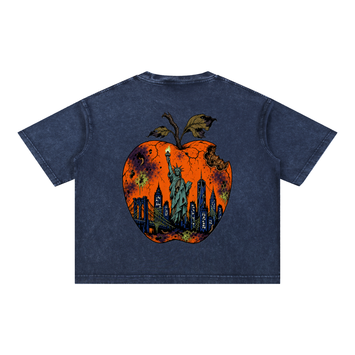Cultured. Boxy Halloween Rotten Apple Zombie T-Shirt (Variant Colors)