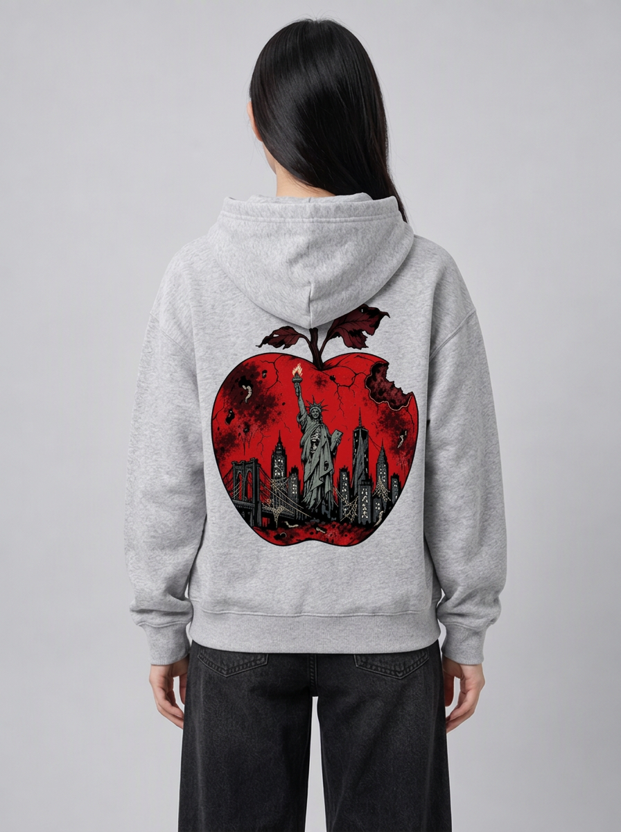 Cultured. Halloween Rotten Apple Heavyweight Hoodie (Blood Red)