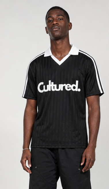 Contrast Collar Striped Soccer Jersey (Variant Colors)