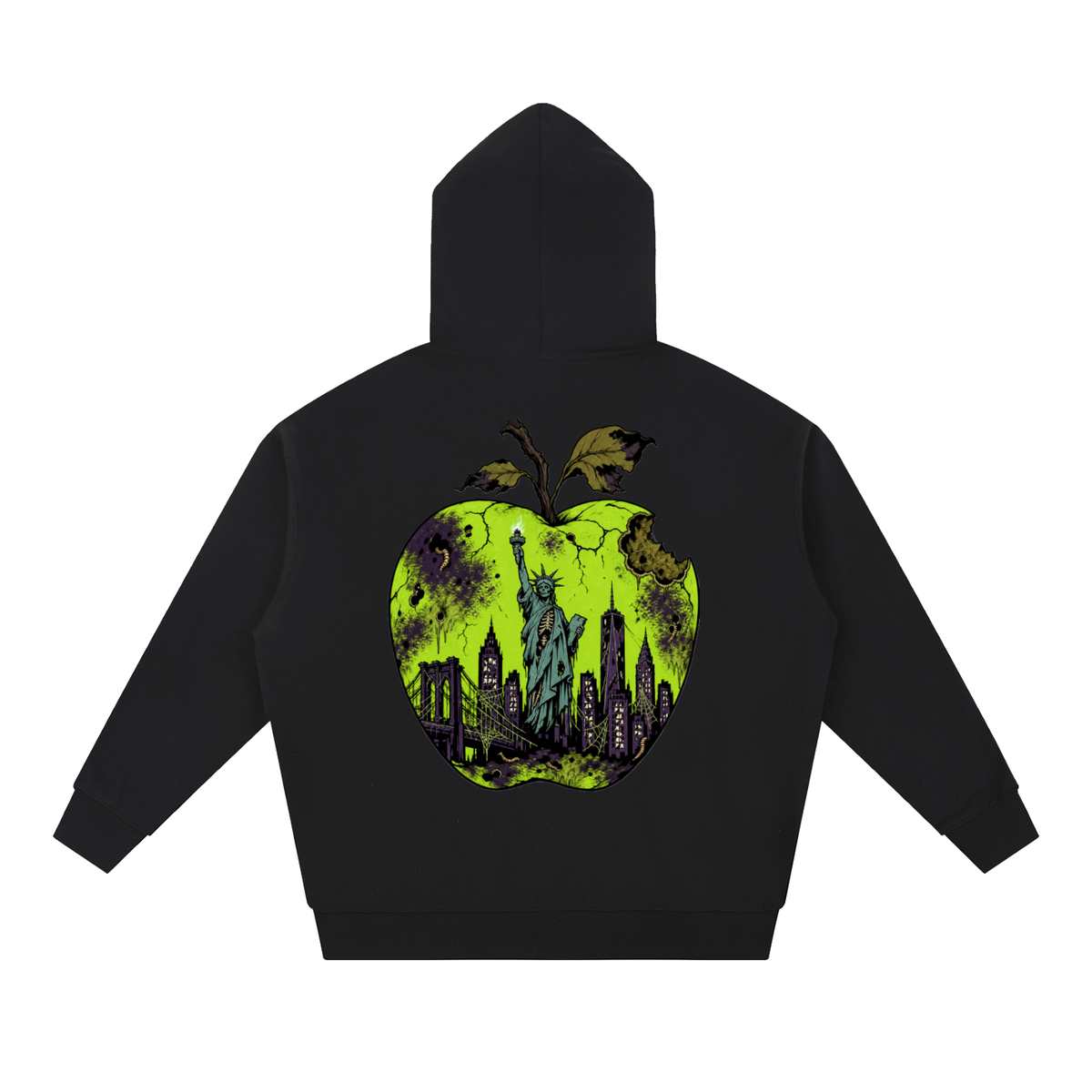 Cultured. Halloween Rotten Apple Heavyweight Hoodie (Slime Green)