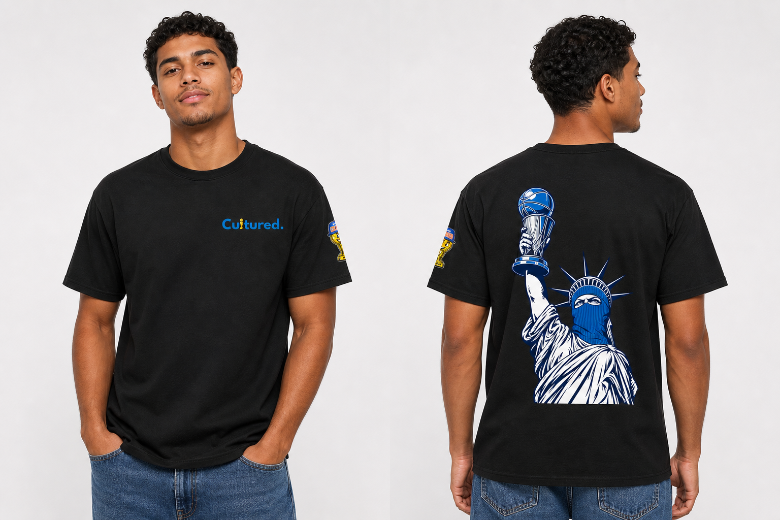 Cultured. Knicks Championship Heavyweight  T-Shirt (Blue)