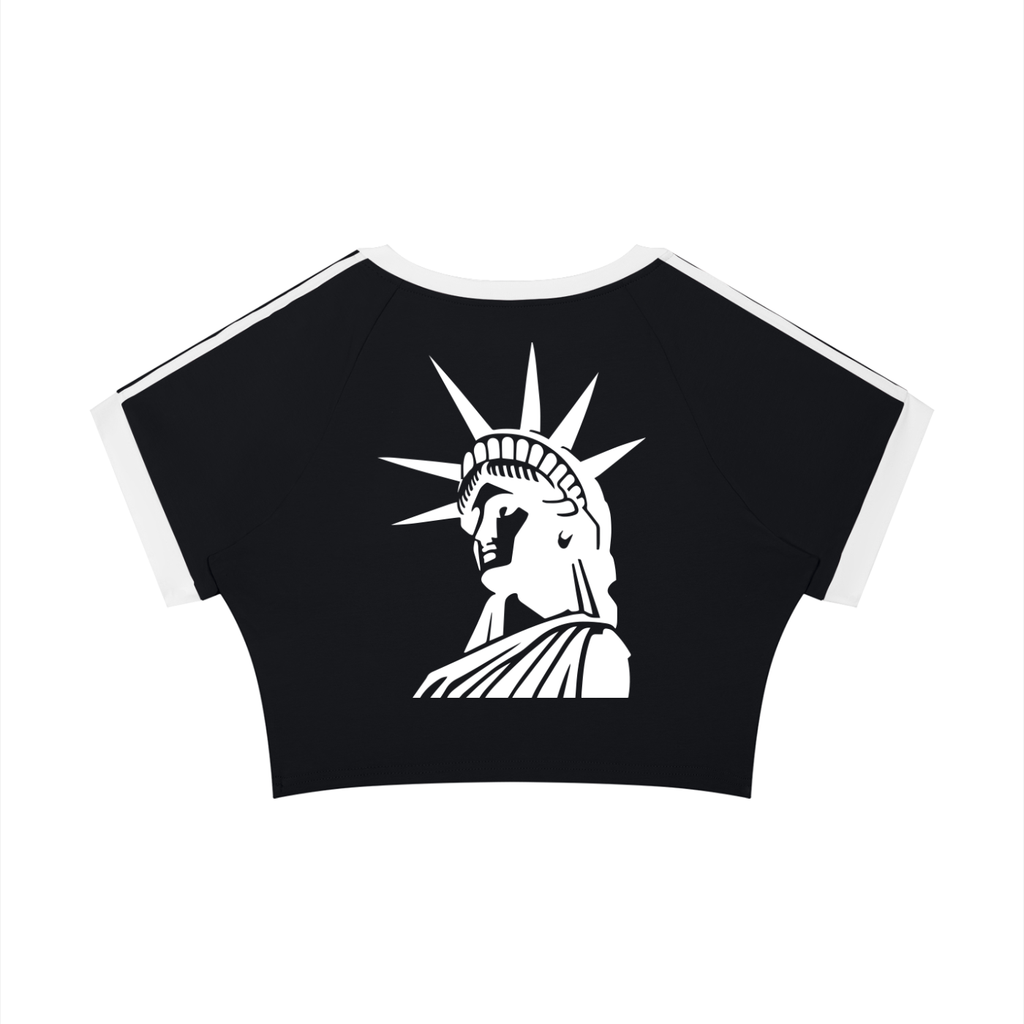 Cultured. Women's Raglan Crop T-Shirt – Lady Liberty Edition