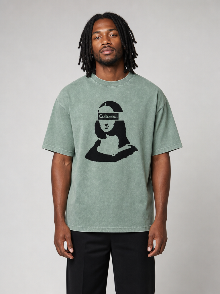 Cultured. Mona Lisa Snow Washed Oversized T-Shirt
