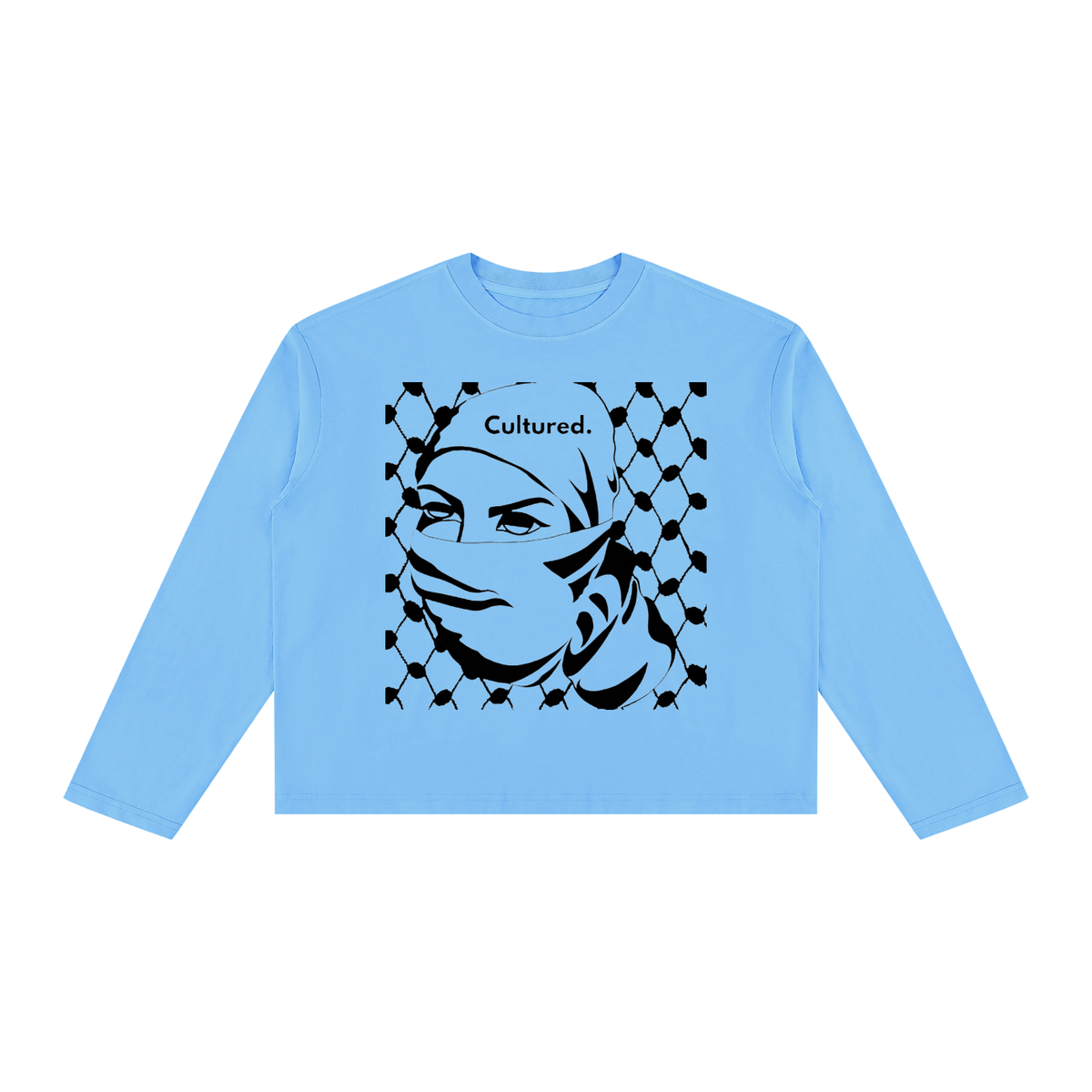 “From the River to the Sea” Unisex Vintage Wash Long Sleeve Boxy T-Shirt (Variant Colors)