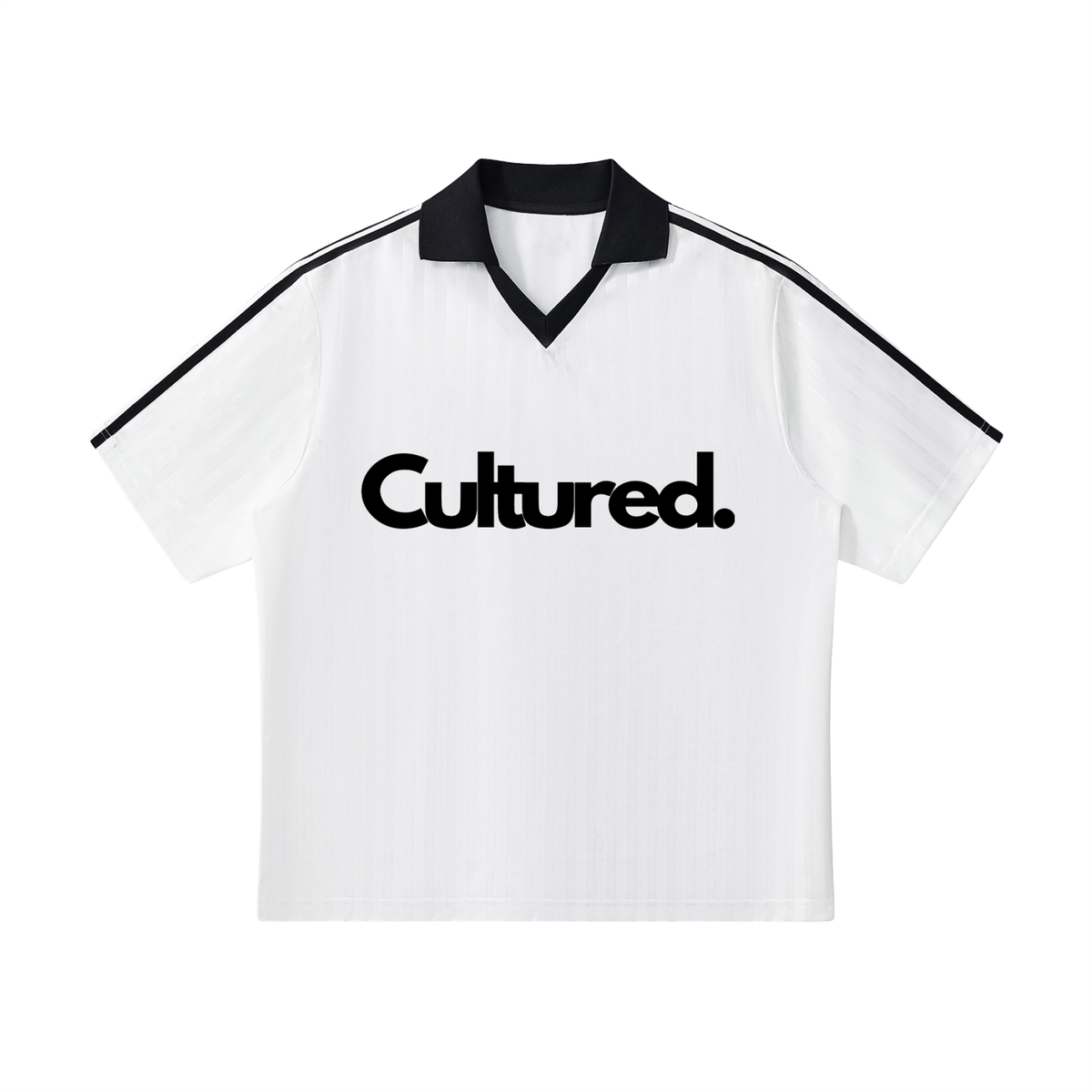 Contrast Collar Striped Soccer Jersey