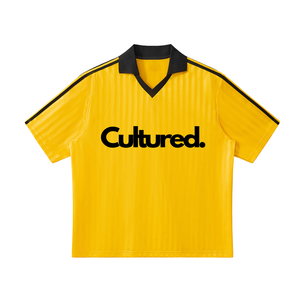 Contrast Collar Striped Soccer Jersey