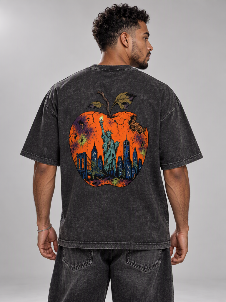 Cultured. Boxy Halloween Rotten Apple Zombie T-Shirt (Variant Colors)