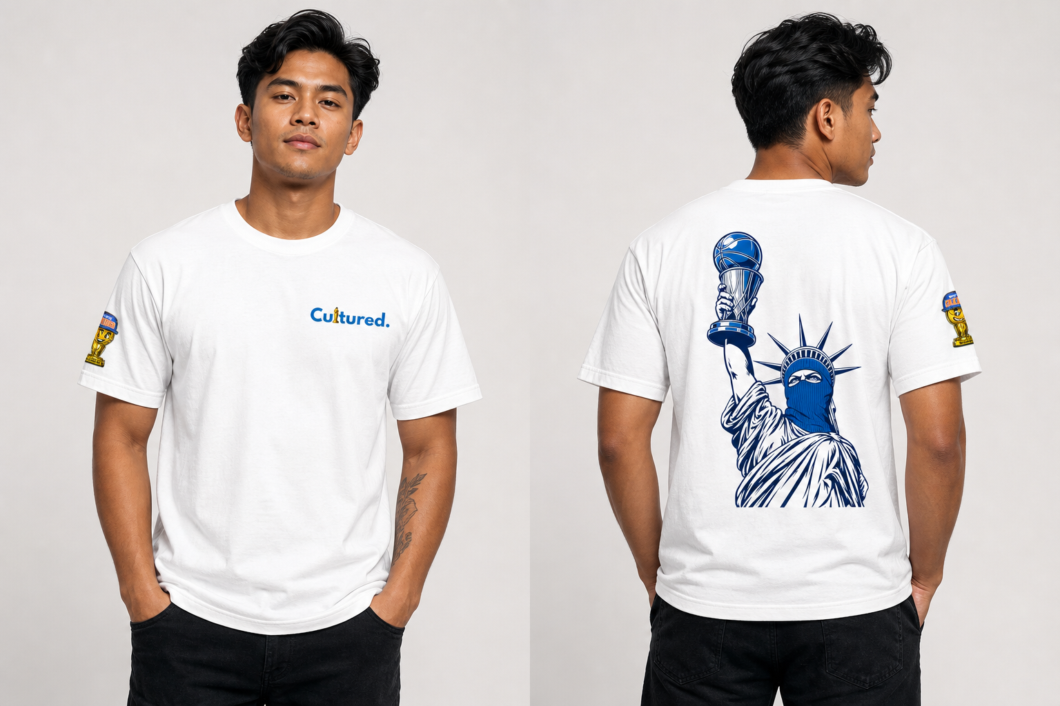Cultured. Knicks Championship Heavyweight  T-Shirt (Blue)
