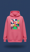 Oversized pop pink graphic hoodie